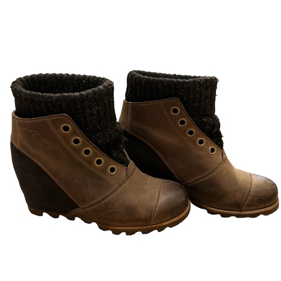 Sorel Shoes - Sorel Joanie Sweater Wedge Bootie Ankle Boots Womens, size 8.5